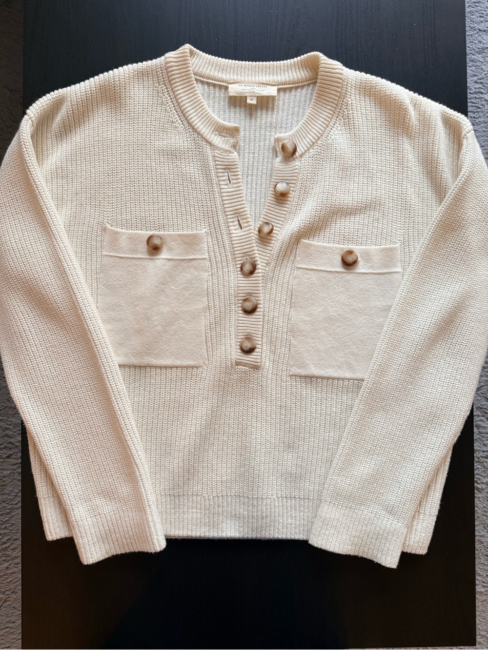 Sezane Eloi Jumper. Ecru. size Medium